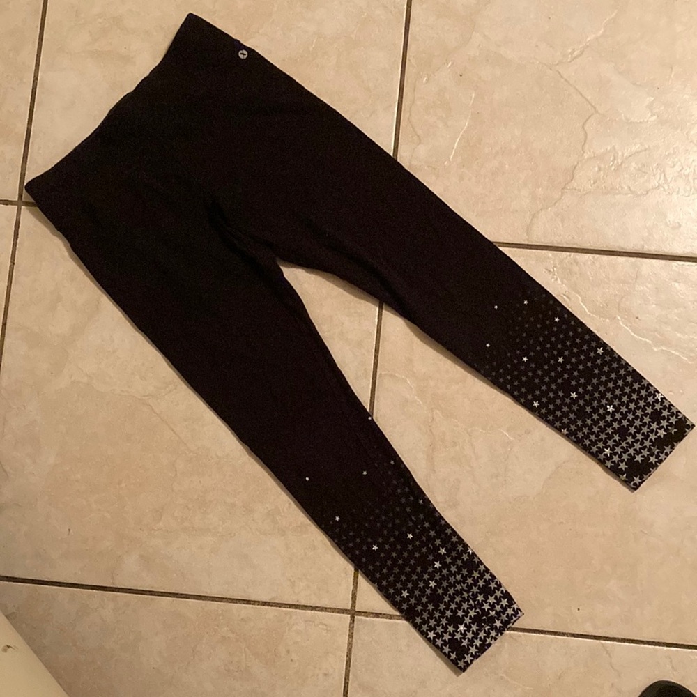 Kids Black Star-Accent Leggings